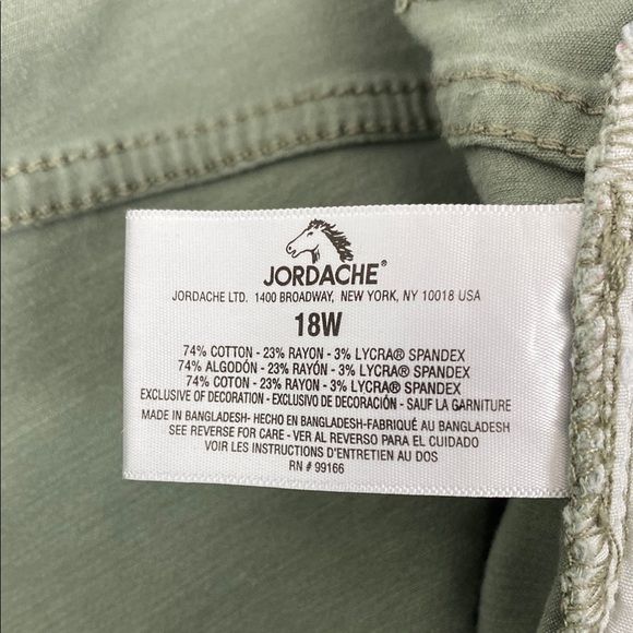 Jordache Skinny Jeans Green Sz 18W - Picture 10 of 11